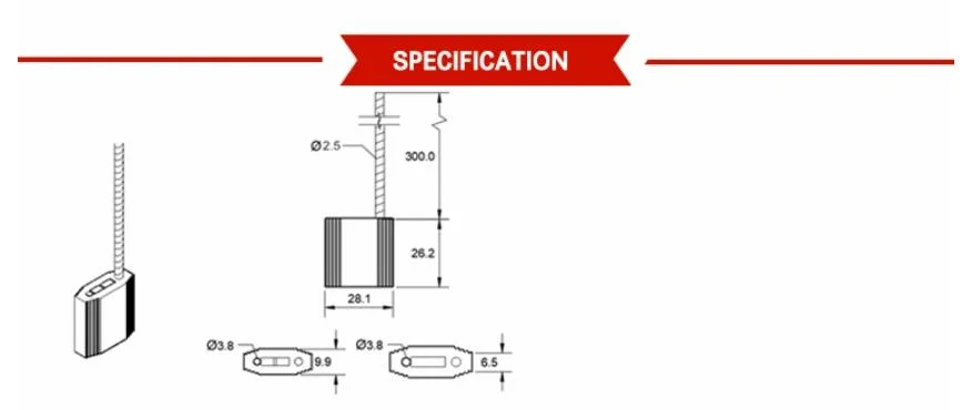 Gc-C1001 Adjustable Have Duty Cable Wire Tai Security Container Seal Lock Tamper Evident Seals