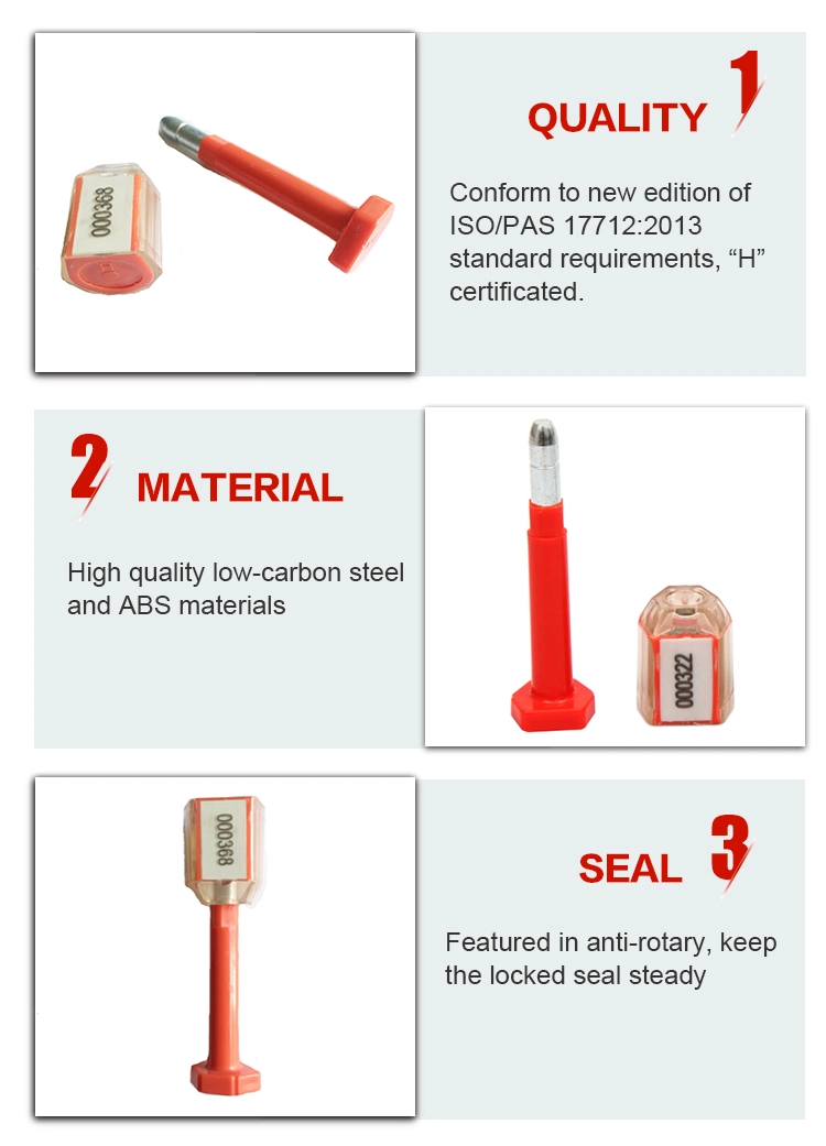 Container Door Lock ABS Coated Metal Anti Spin Barrier Bolt Seal with ISO17712