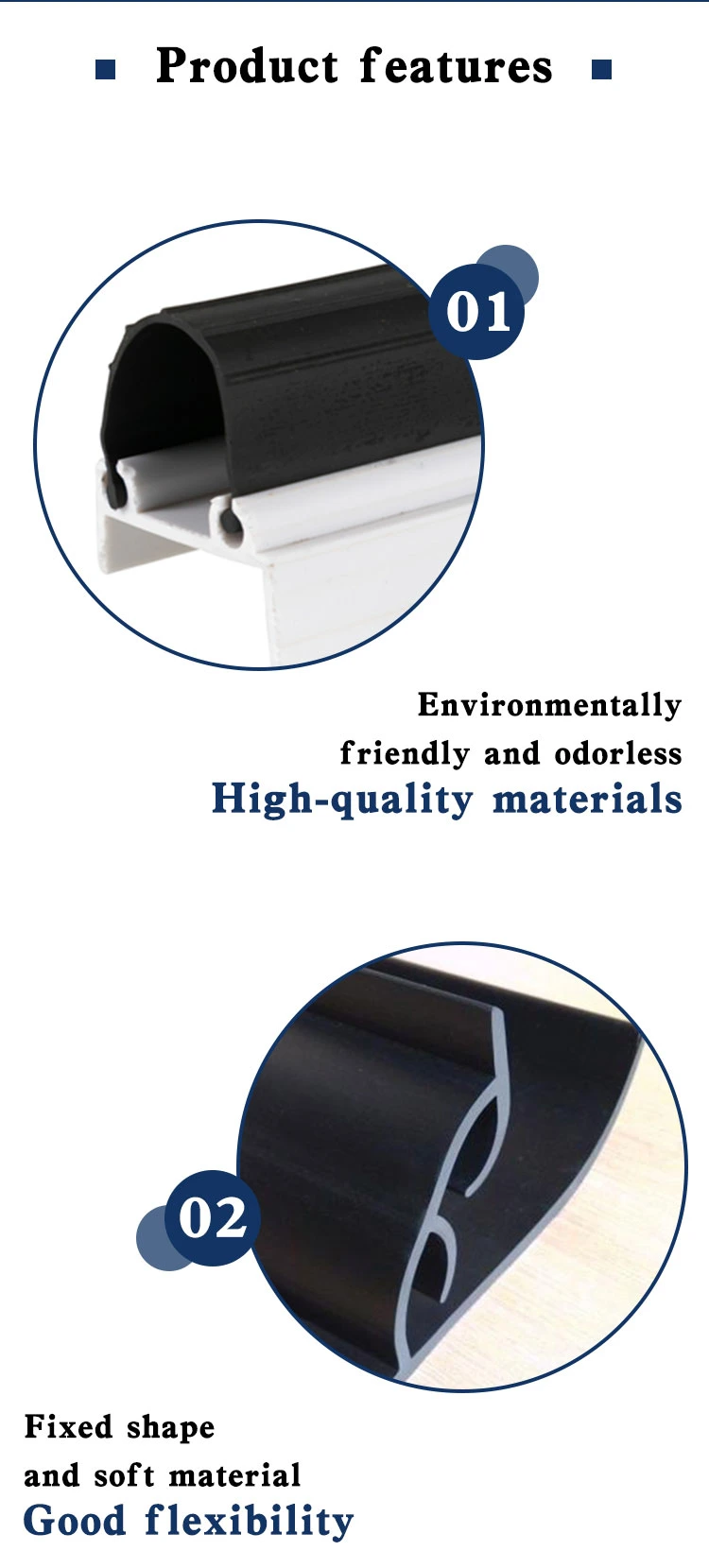 Black EPDM Rubber Garage Door Flood Barrier PVC Tpc Threshold Bottom Seal Strip 4′ ′ T 1/4 Garage Door Seal Width 4 Inch